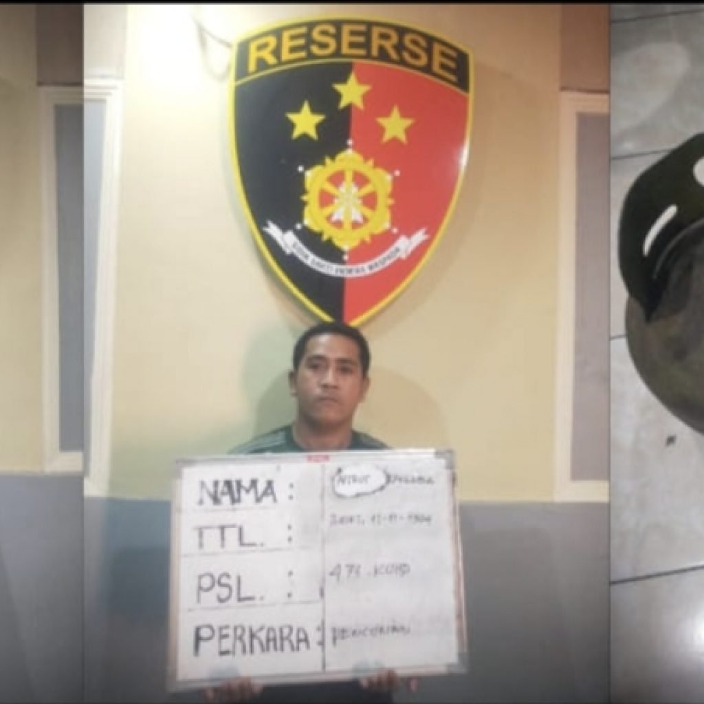Ket Foto Ist: Dua pelaku pencurian tabung gas ditangkap Unit Reskrim Polsek Dentim.